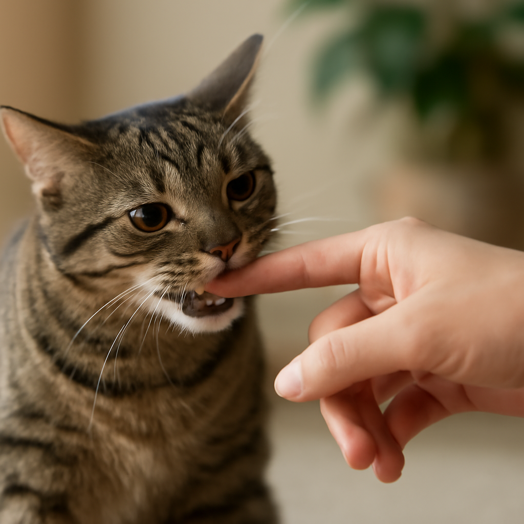 猫の噛み癖は「やめさせる」より「置き換えて減らす」が現実的です