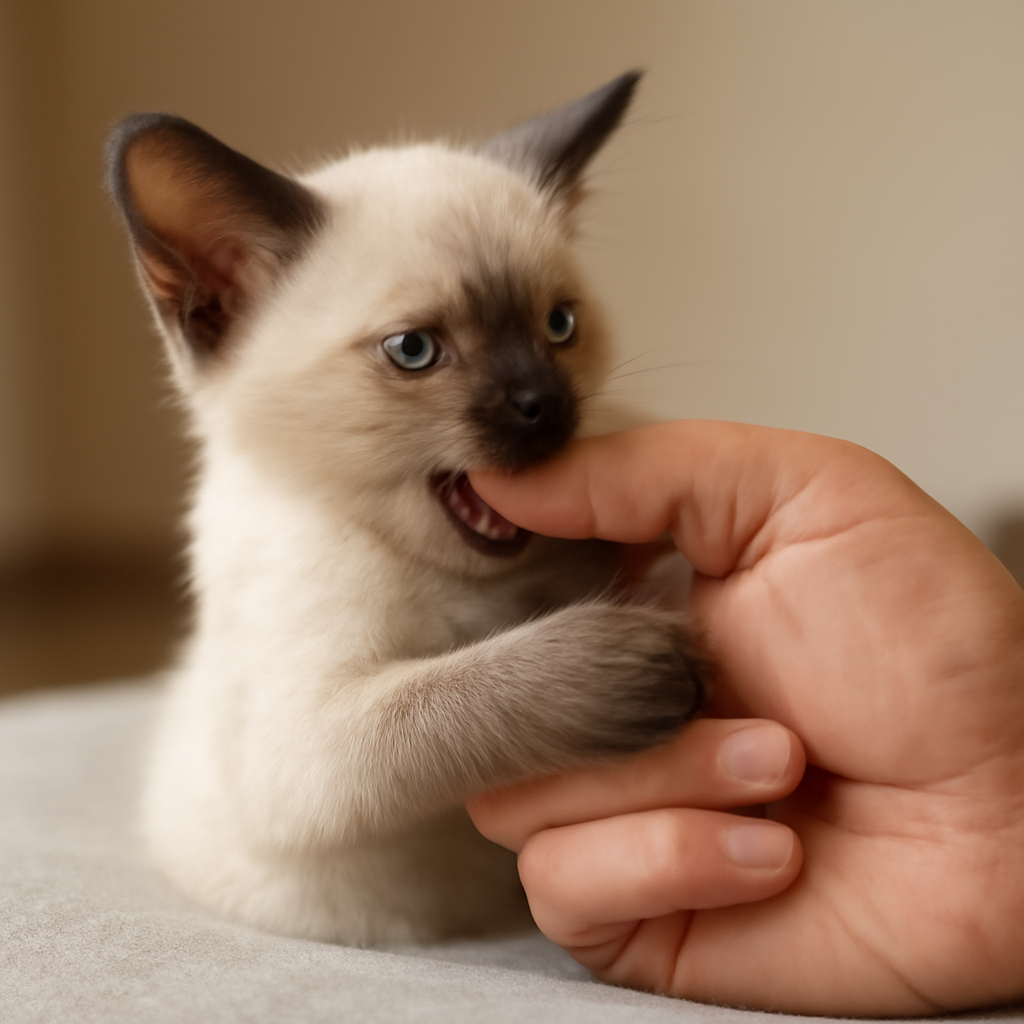子猫の噛み癖は「やめさせる」より「学ばせる」が現実的です
