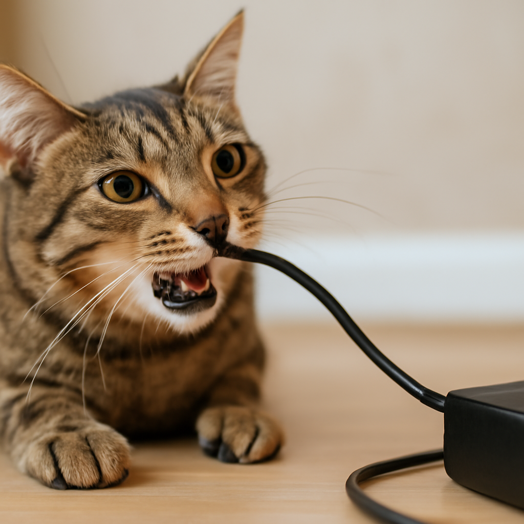 猫さんがコードを噛むのは「悪さ」ではなく、理由があると考えられます