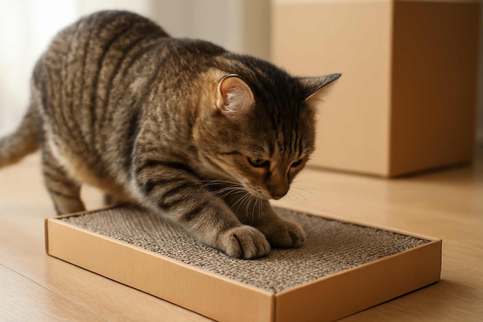 段ボール製爪とぎを使った具体的なしつけ方法