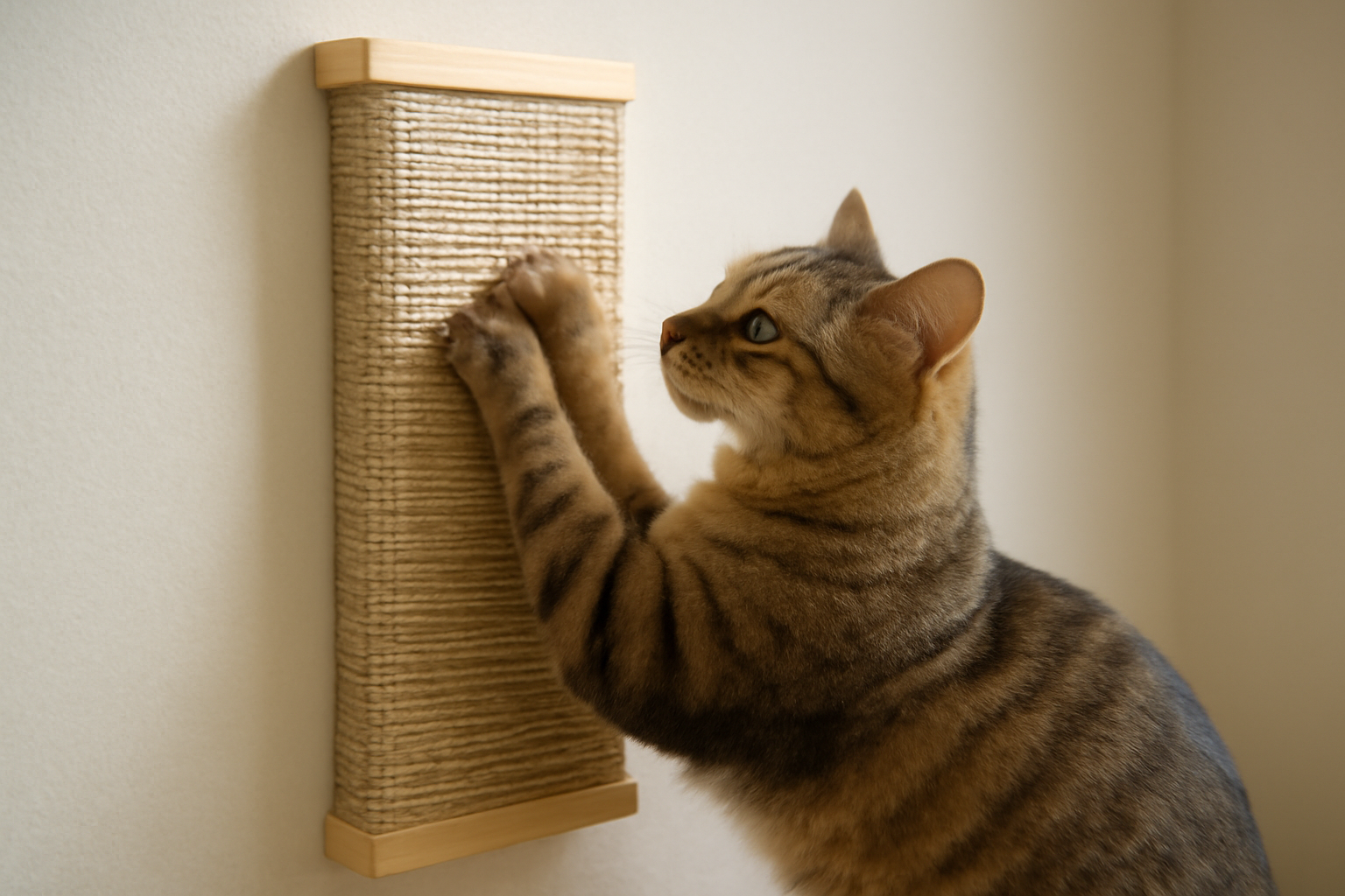 猫の壁での爪研ぎは完全に止めるのではなく誘導する